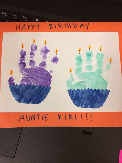 Handprint Birthday Card Birthday Card Craft Birthday Crafts Happy