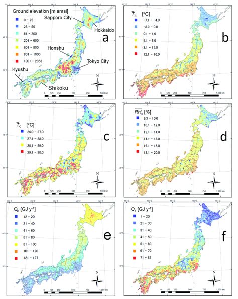 Topographical And Climate Maps Of Japan Ground Elevations 36 A