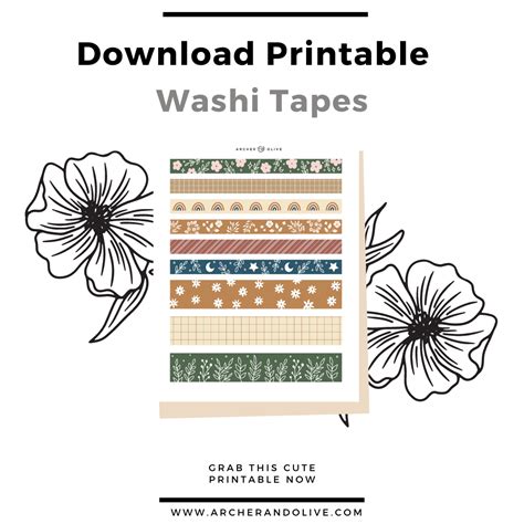 How To Use Washi Tapes In Your Bullet Journal Free Printable Washi