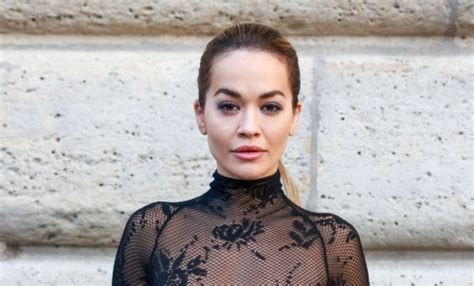Rita Ora Turns Heads As She Poses In Completely See Through Lace Dress
