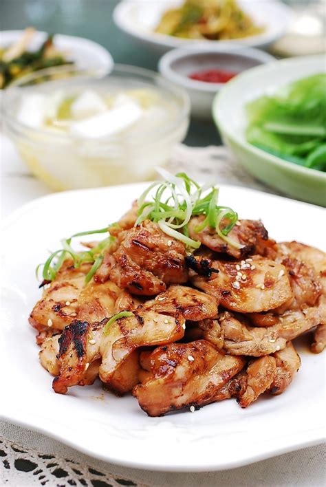 Remove half of meat from marinade, letting excess drip back into bag; Dak Bulgogi (Korean BBQ Chicken) - Korean Bapsang