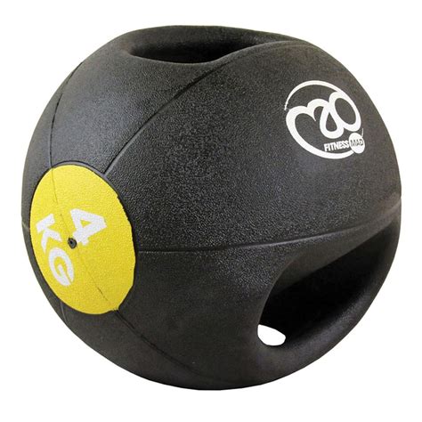 Fitness Mad Double Grip Medicine Ball 4kg Yellow Uk