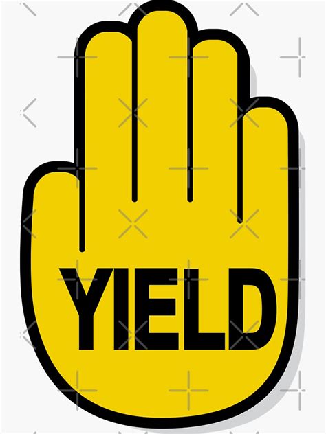 Hand Shaped Yield Sign Sticker For Sale By Zethinova Redbubble