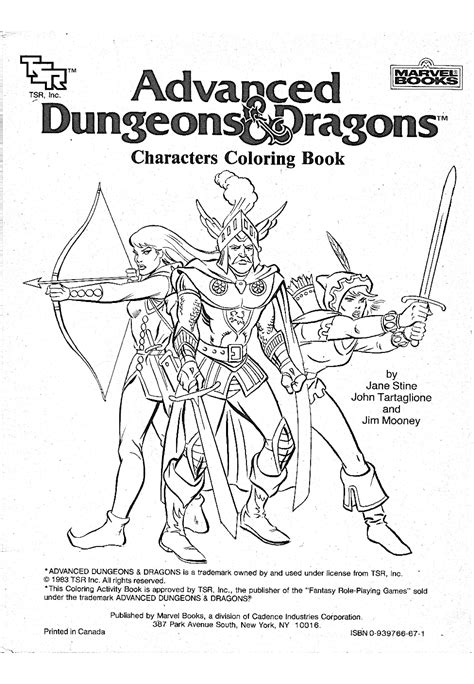 1983 Advanced Dungeons And Dragons Characters Coloring Book Etsy