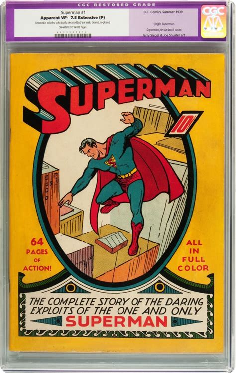 Superman Comic Book Cgc Restored Front Comics Watcher