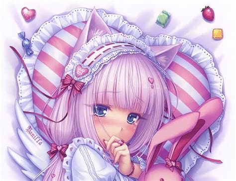 vanilla nekomimi pretty shy neko blush sweet nice anime neko mimi hot hd wallpaper