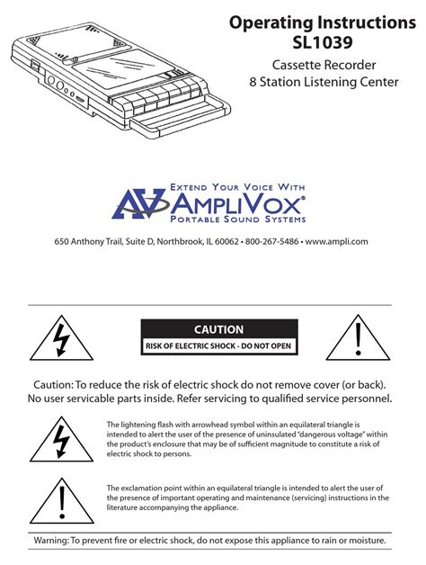 Amplivox Sl1039 Operating Instructions Manual Pdf Download Manualslib