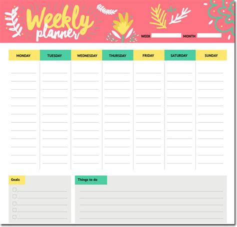 10+ Students Weekly Itinerary and Schedule Templates