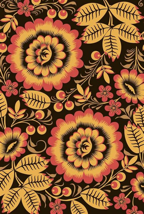 Russian Floral Motif Pattern Art Surface Pattern Design Pattern