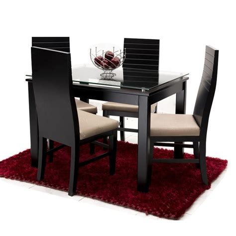 Diseño de mesas de comedor mesas de comedor modernas colores de casas interiores juego comedor comedor moderno dormitorios comedor minimalista decoración minimalista muebles madera maciza. Bertolini Juego de comedor Rochelle + 4 sillas moderno