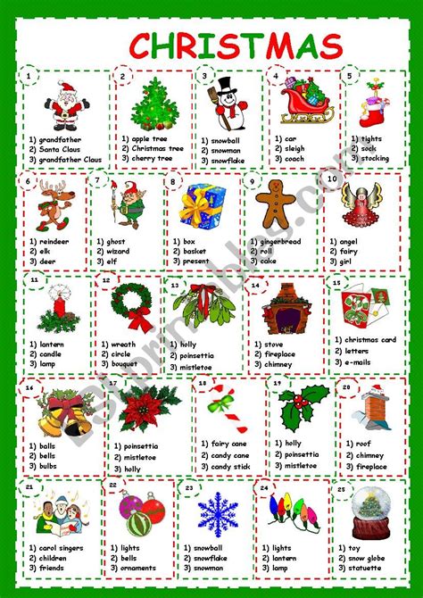 Christmas Quiz Esl Worksheet By Kosamysh