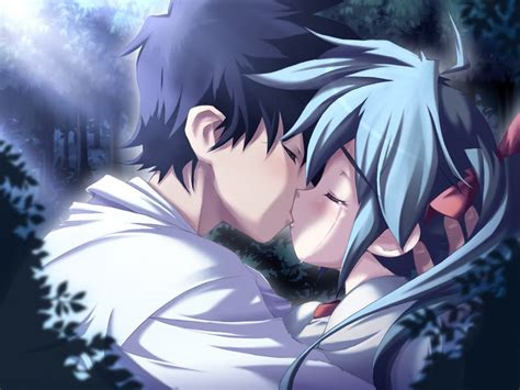 Anime Couple Kiss Sexy Pictures Desktop Background