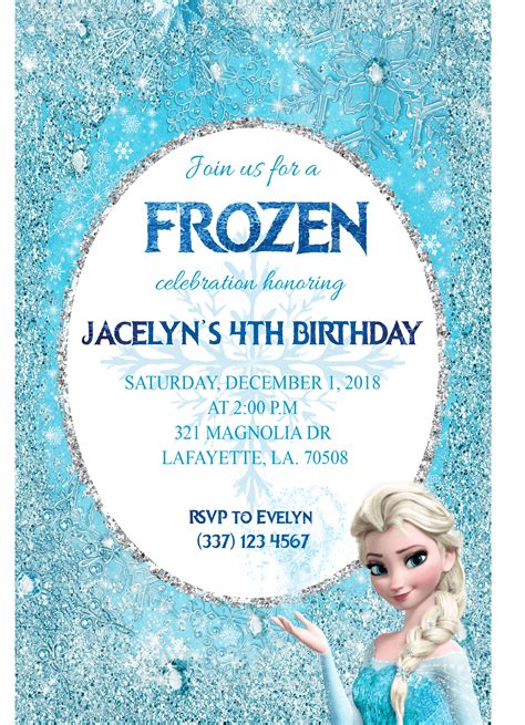 Frozen Birthday Invitation Snowflake Laser Cut Createve Stationery