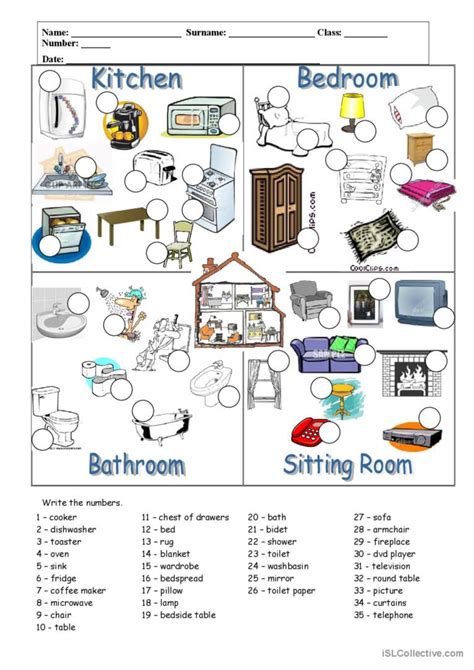 Rooms And Furniture English Esl Worksheets Pdf And Doc