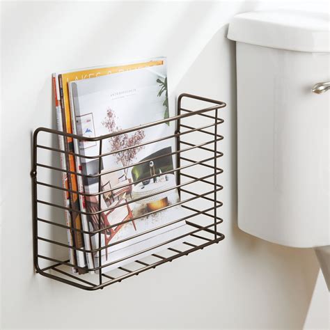 Mdesign Metal Wall Mount Magazine Holder Storage Organizer Rack Ebay