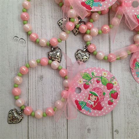 8 Strawberry Shortcake Strawberry Charm Bracelet Birthday Party Favor