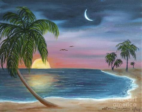 Sunset Beach Painting Easy Tropical Sunset Sunset Ocean Island