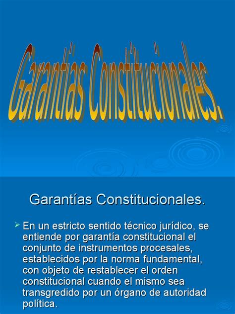 Garantias Constitucionales Pdf Habeas Corpus Derecho Constitucional