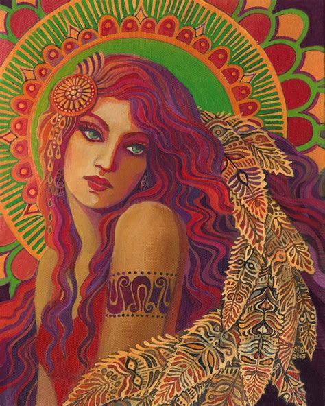 Bohemian Belle Psychedelic Gypsy Goddess Art 16x20 Poster Fine Etsy