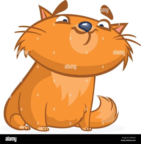 Cartoon Ginger Cat Cute Orange Stripped Cat Illustration Vector Stock Vector Image And Art Alamy