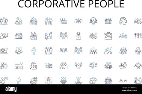 Corporative People Line Icons Collection Query Indexing Ranking