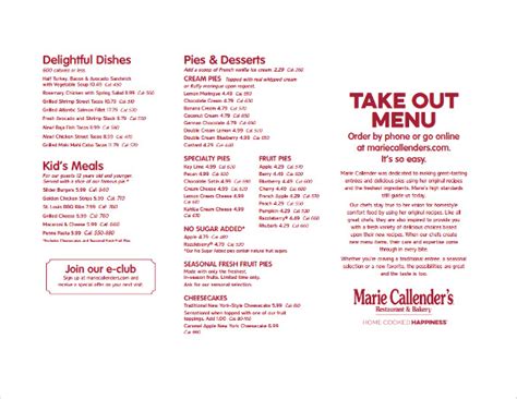 Take Out Menu Template Template Business