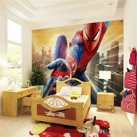 Custom Marvel Hero Wall Mural Spiderman Kids Boys Children Photo