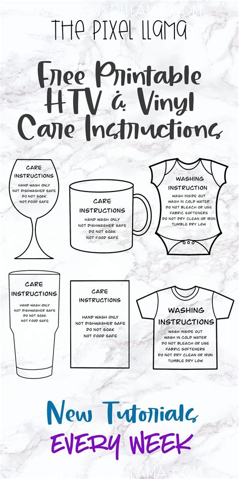 Free Printable Care Instructions For Vinyl Shirts Printable Word Searches