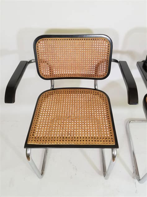 Smow.de has been visited by 10k+ users in the past month Pair of Black Marcel Breuer Cesca Chairs, Italy at 1stDibs