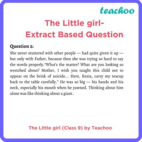 Extract Based Question The Little Girl Beehive Class 9 Teachoo