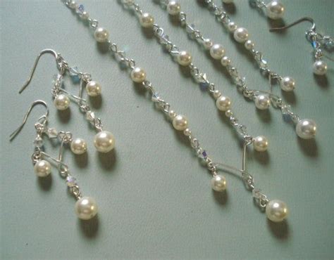 Sterling Silver Bridal Pearl And Crystal Necklacebridesmaid Etsy