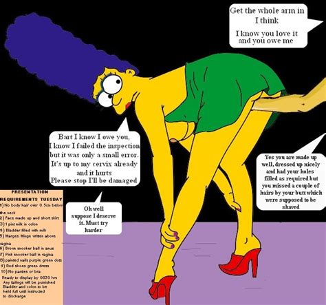 Rule 34 Bart Simpson Bent Over Blue Hair Breasts Clothes Color English Text Female Hair Human