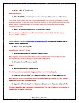 Unpack unit standards in order to sl.2.3 — ask and answer questions about what a speaker says in order to clarify comprehension. Ancient Greece - Webquest with Key (31 Questions on 2 ...