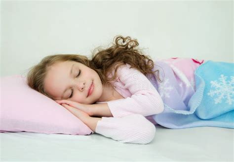 Adorable Little Girl Sleeping In Her Bed Stock Photo Image 47036434