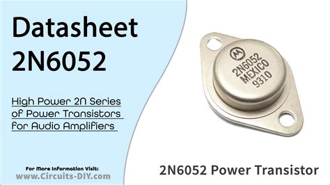 2n6052 Pnp Power Darlington Transistor Datasheet In 2023