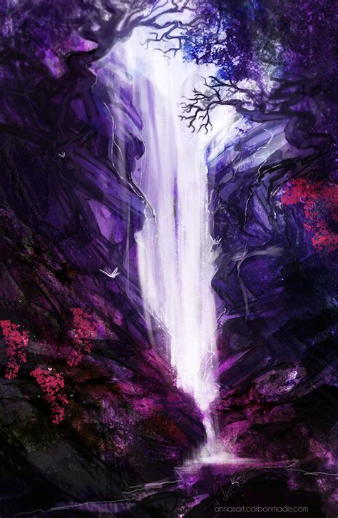 Violet Waterfall By Izonbi On Deviantart