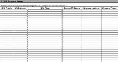 Risk Management Plan Template Free Excel Tmp