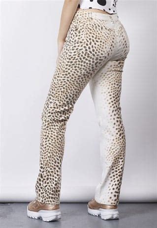 Vintage Y K Cavalli Leopard Spot Print Straight Leg Jeans Nordic