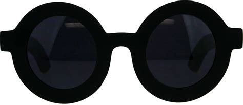 Sa106 Womens Mod Circle Round Thick Plastic Retro Vintage Sunglasses All Black