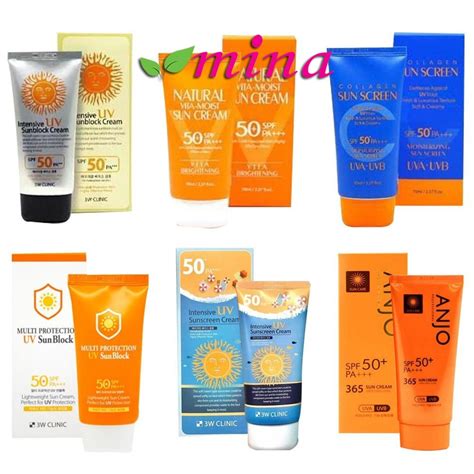 100 ori 3w clinic uv sun cream sunblock sunscreen collagen viral tiktok kuning lotion losyen