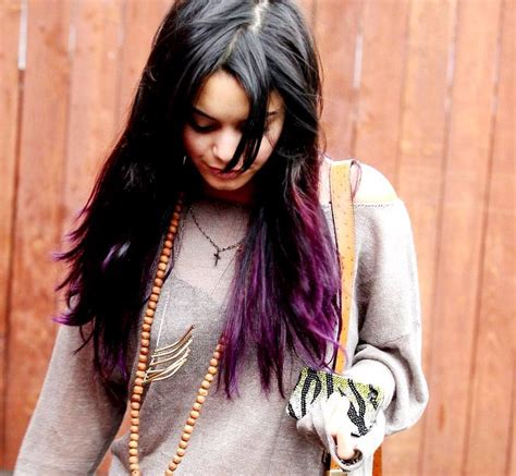 Vanessa Hudgens Purple Hair Black Purple Ombre Purple Ombre Hair Dark