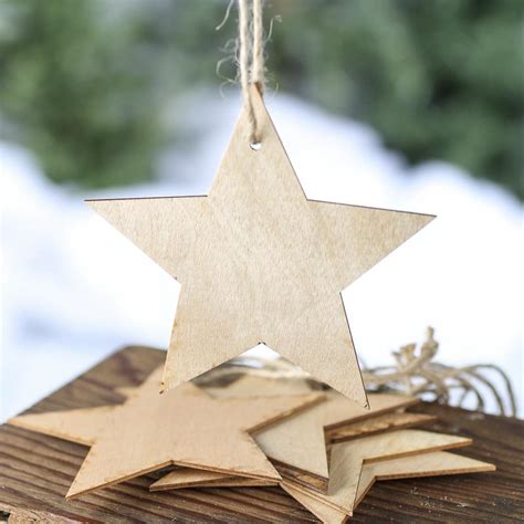 Unfinished Wood Star Laser Cut Ornaments Christmas And Holiday