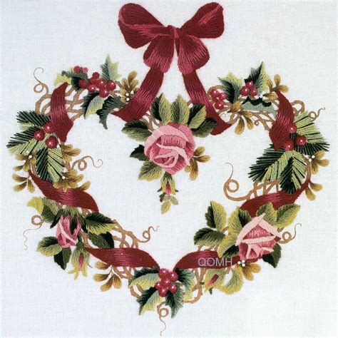 Holiday Wreath Crewel Embroidery Kit Michael A Leclair Pine Etsy