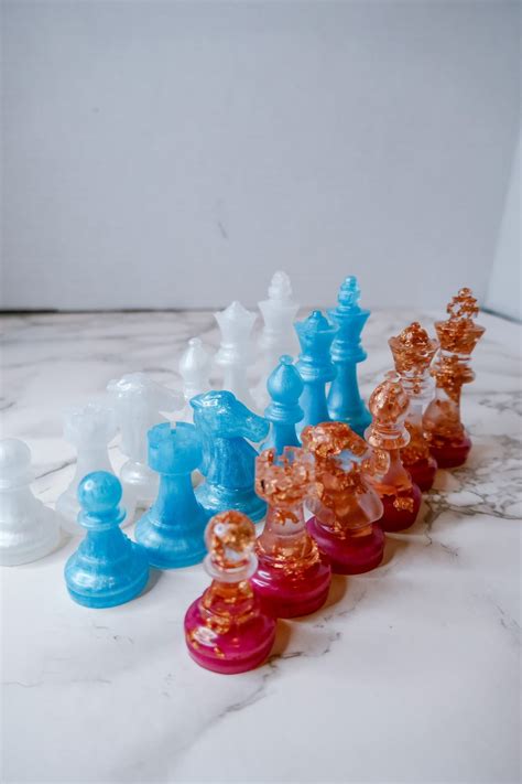Chesscheckers Pieces Resin Chess Board Pieces Resin Etsy
