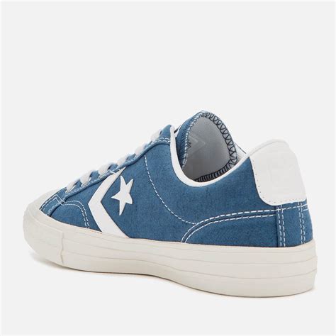 Converse Leather Star Player Ox Trainers In Navy Blue For Men Lyst