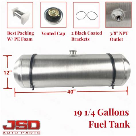 12 X40 19 14 Gallon Fuel Tank 38 Npt Spun Aluminum Round Fuel Cell