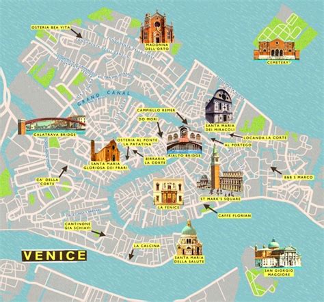 Cartina Venezia Con Monumenti Tomveelers