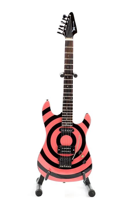 Charvel Pink And Black Bullseye Eddie Ojeda Guitar Miniature Reverb