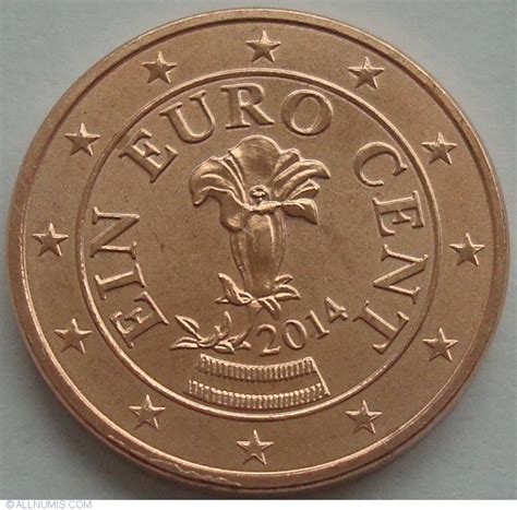 1 Euro Cent 2014 Euro 2010 2019 Austria Coin 32836