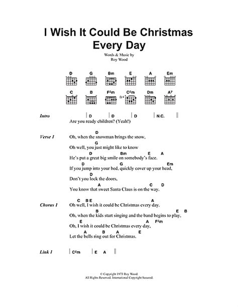 I Wish It Could Be Christmas Every Day Sheet Music By Wizzard Lyrics